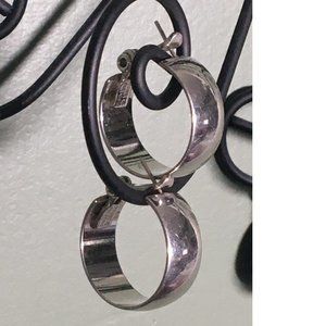 Monet Vintage Silver Tone Hoop Earrings